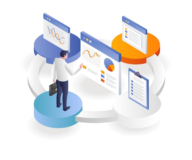 Man analyzing investment business data