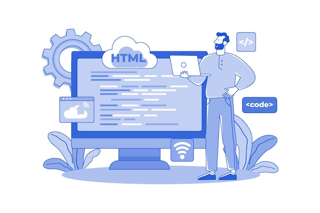 Man Coder Development Programming Computer