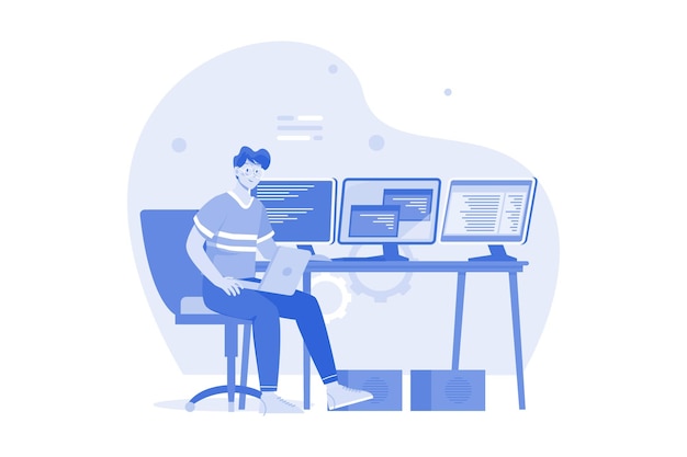 Man Coder Development Programming Computer
