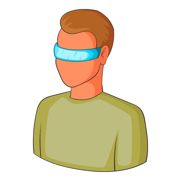man in futuristic glasses icon cartoon illustration of man in futuristic glasses vector icon for web