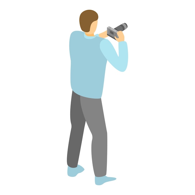 Man photographer icon Isometric of man photographer vector icon for web design isolated on white background