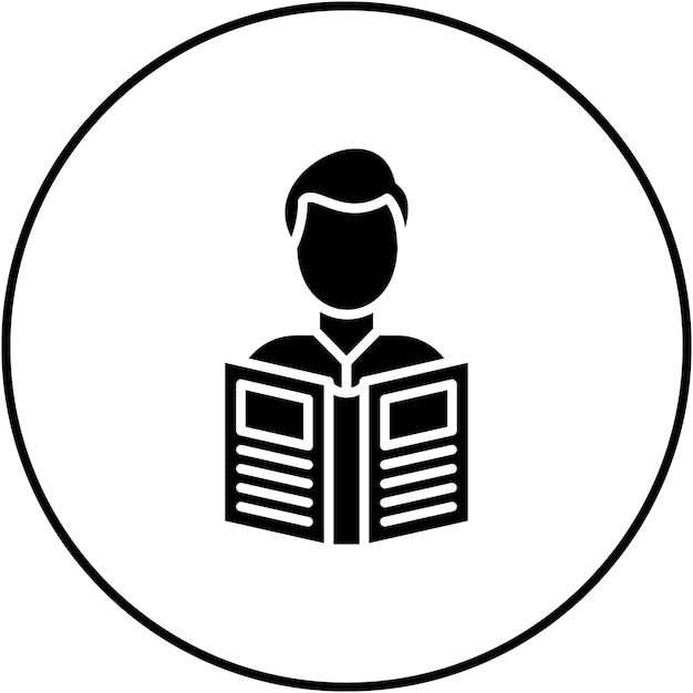 Man Reading Book icon vector image Can be used for Library
