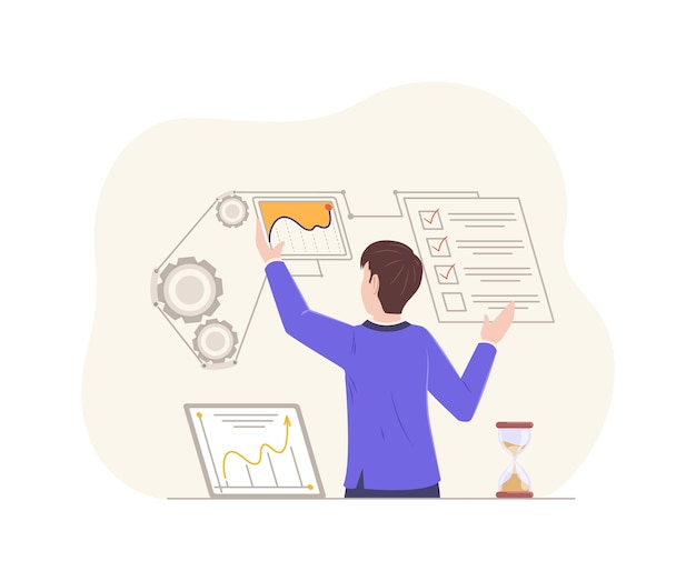 man with business graph of income growth in hands profit financial success analytics with chart data