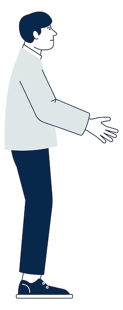 Man with open arms side view Catching person
