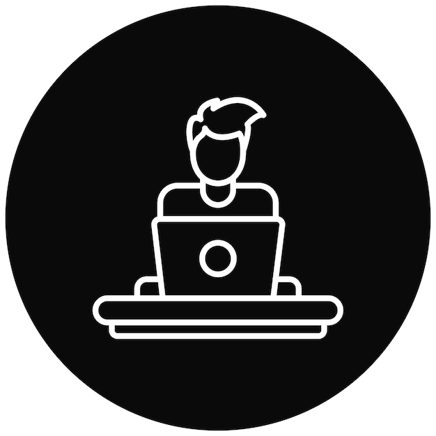 Man Working at Home icon vector image Can be used for Work from Home
