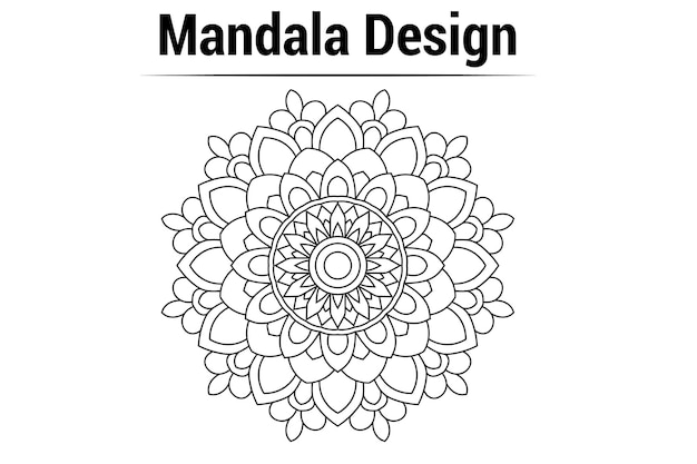 Mandala design is a simple design that is easy to draw and can be used as a coloring book.