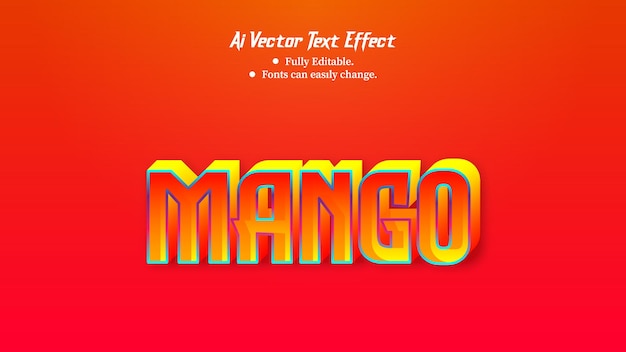 mango 3d editable ai vector text effect