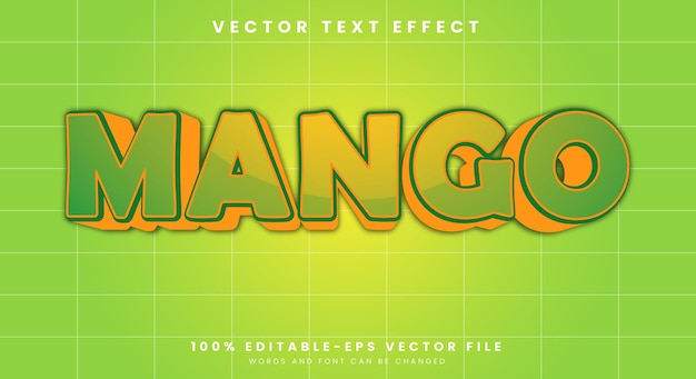 mango 3d editable text effect template suitable for fresh fruit theme