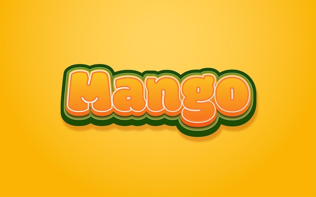 mango 3d editable text style effect design