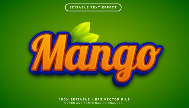 mango 3d text effect and editable text effect