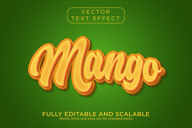 mango text effect fully editable orange with a green background