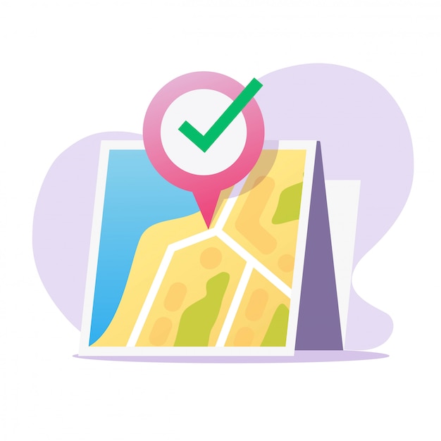 map gps location and pin pointer destination paper icon vector with navigation position marker