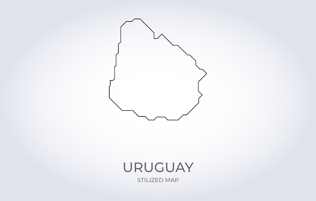 Map of Uruguay in a stylized minimalist style