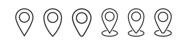 Map pin icon Geo location signs Road tag symbol Place point symbols Position pointer icons Destination direction Vector sign
