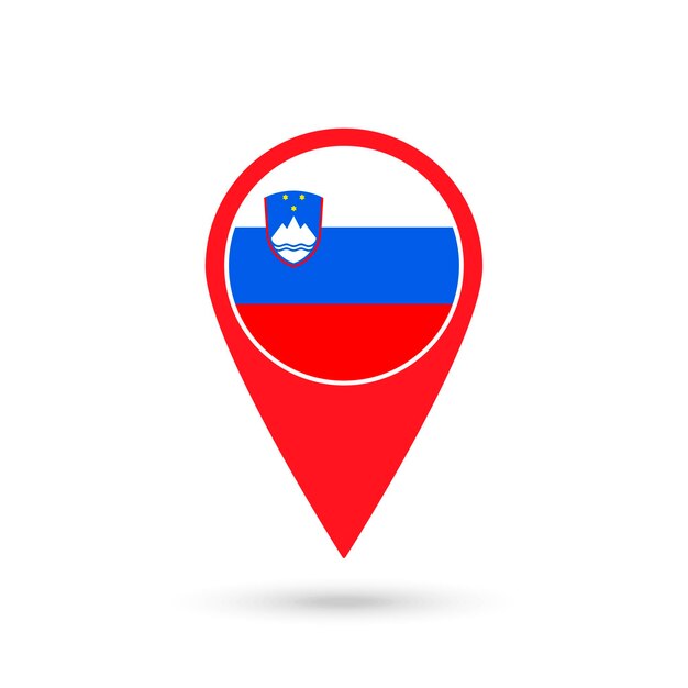 Map pointer with contry Slovenia Slovenia flag Vector illustration