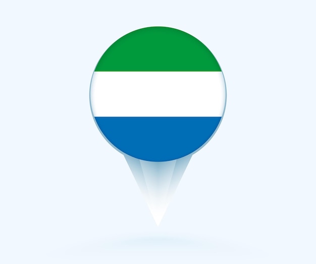 Map pointer with flag of Sierra Leone