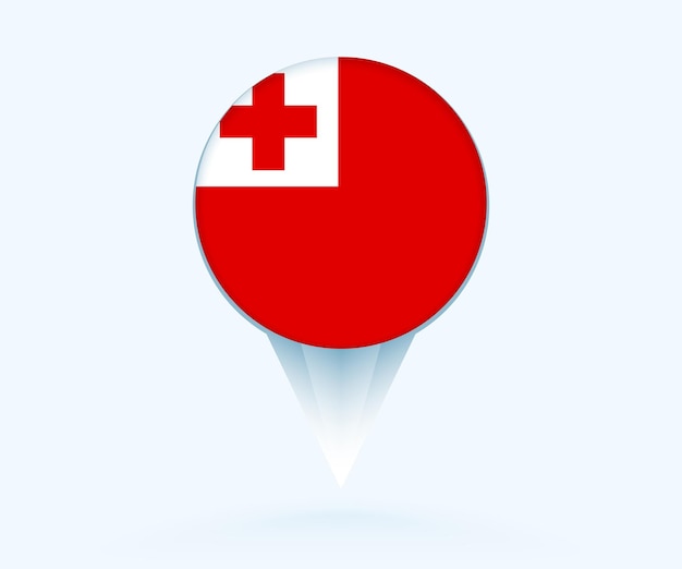 Map pointer with flag of Tonga