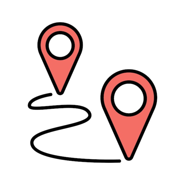 map set icon road sing red location pin pointer route location navigation travel gps geography direction destination journey route exploration