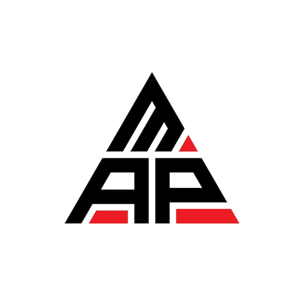 MAP triangle letter logo design with triangle shape MAP triangle logo design monogram MAP triangle vector logo template with red color MAP triangular logo Simple Elegant and Luxurious Logo