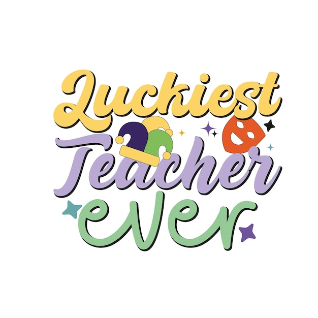 Mardi gras svg typography design