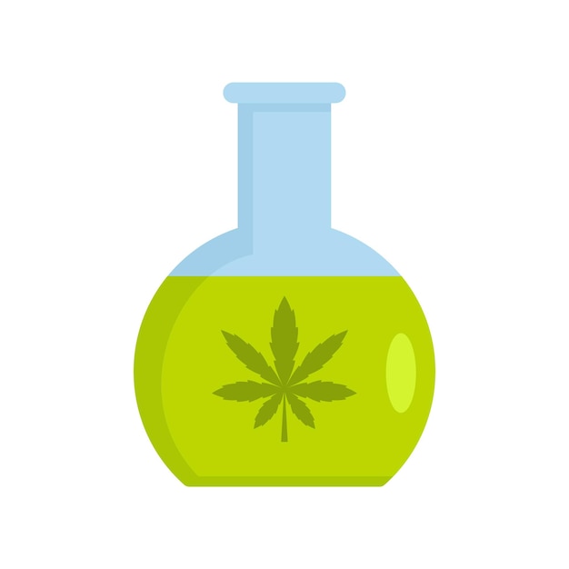 Marijuana flask icon Flat illustration of marijuana flask vector icon for web design
