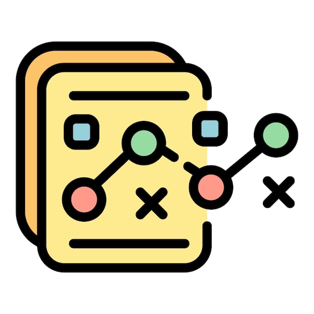 Market analytics icon Outline market analytics vector icon color flat isolated