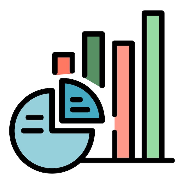 market report icon outline market report vector icon color flat isolated