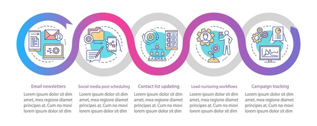 Marketing automation vector infographic template