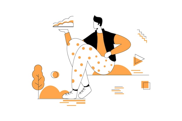 Marketing Business character art vector flat line illustration