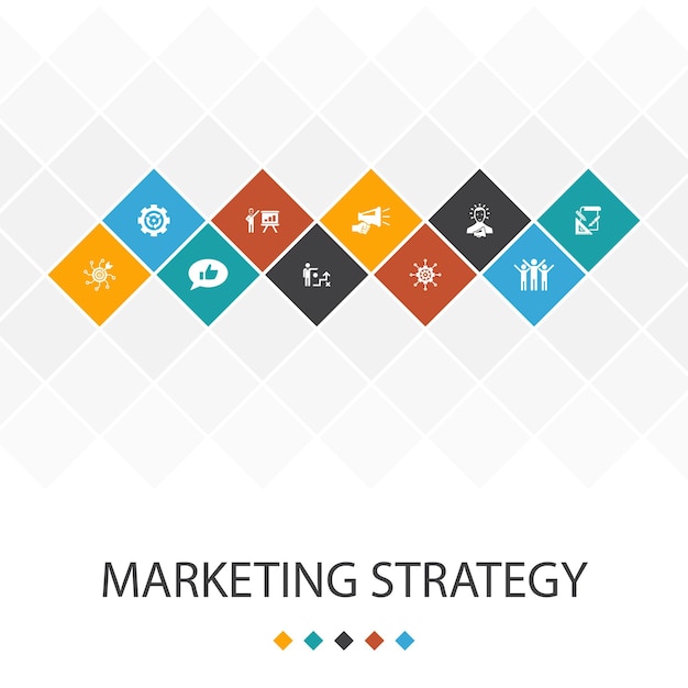 Marketing strategy  trendy UI template infographics concept.planning, marketing manager, presentation, planning icons