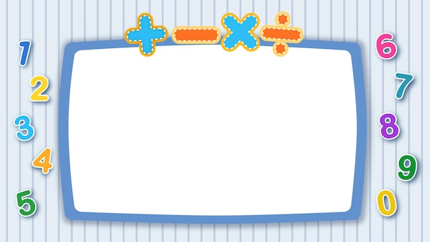 Math and number children background
