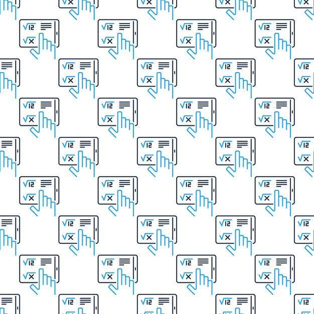 Math Education on Tablet Device vector Online Mathematics Learning colored seamless pattern