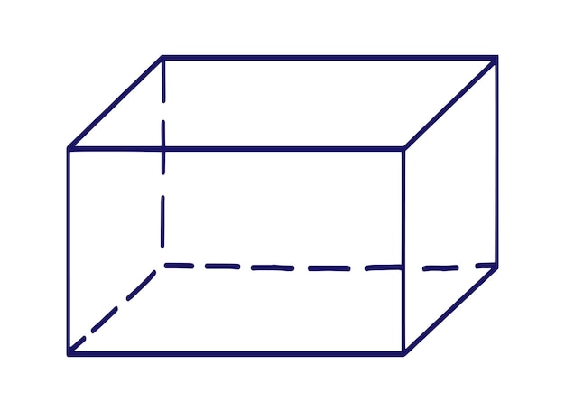 mathematical vector illustration with geometrical cube figure handwritten graphic symbol drawing