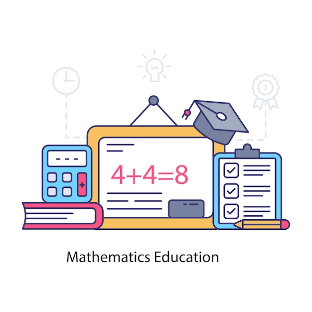 Mathematics education illustration editable vector