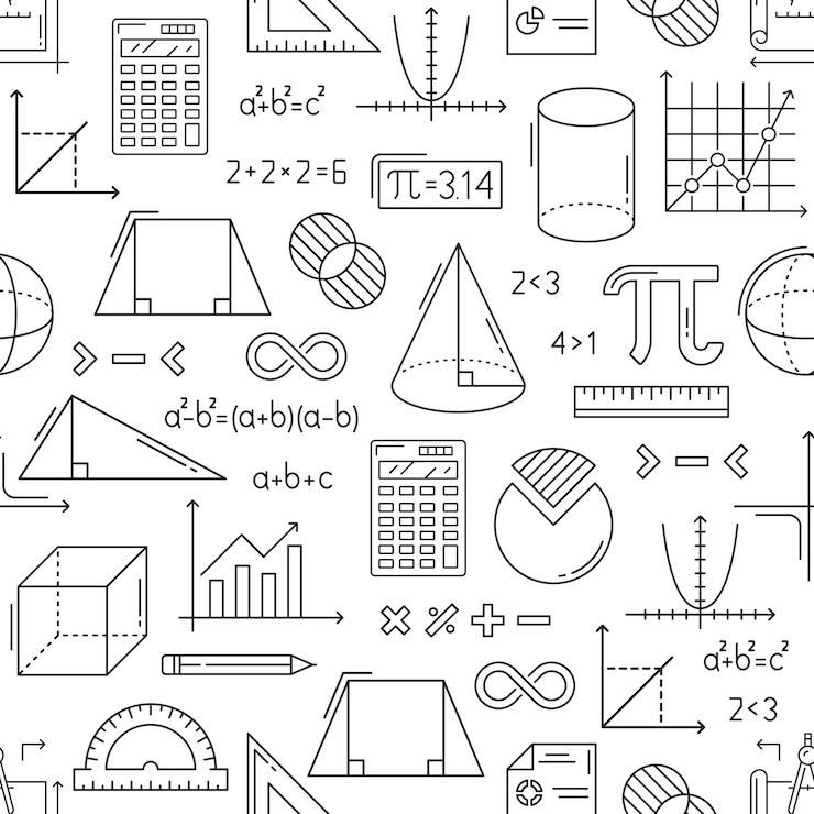 Vektori mathematics seamless pattern math background