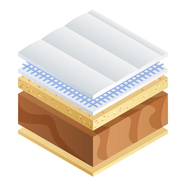 Mattress section icon Isometric of mattress section vector icon for web design isolated on white background