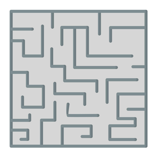 Maze Challenge Flat Illustration