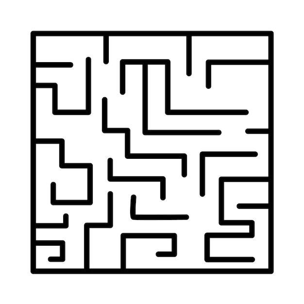 Maze Challenge Line Illustration
