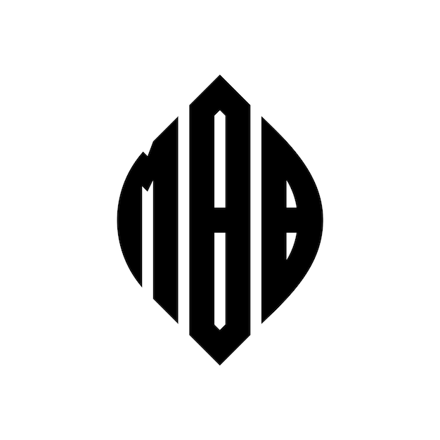 MBB circle letter logo design with circle and ellipse shape MBB ellipse letters with typographic style The three initials form a circle logo MBB Circle Emblem Abstract Monogram Letter Mark Vector
