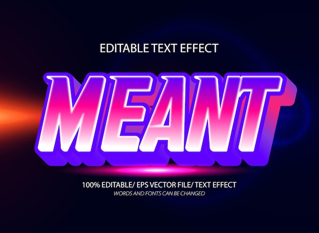 Mean editable text effect and editable text style