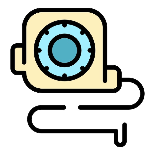 Measurement tape icon outline vector Home design Interior service color flat