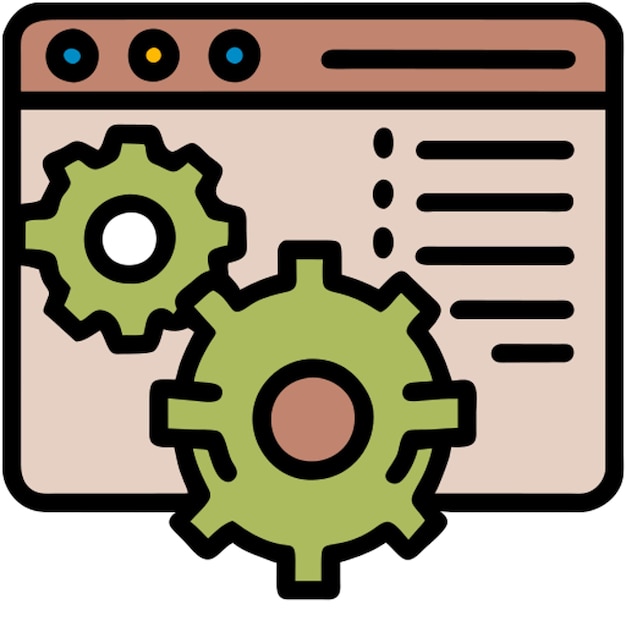 mechanical design icons icon colored outline