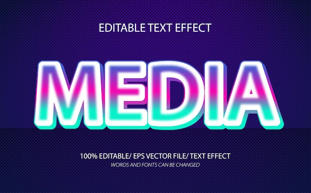 Media editable text effect and editable text style