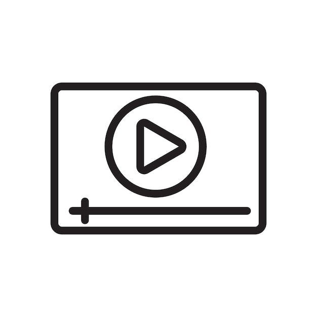 Media player icon Black line art vector logo