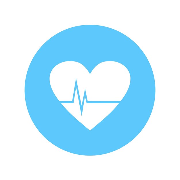 medical icon with heart rhythm and cardiogram