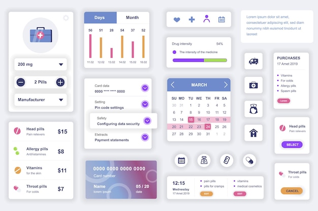 Medical service concept with people scene in flat cartoon design for web Doctor diagnosis heart researches dna makes vaccination Vector illustration for social media banner marketing material