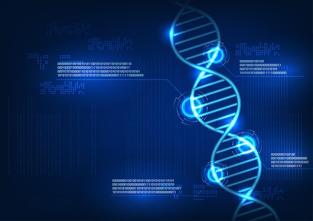 Medical technology DNA structure displayed on a researchers screen It represents technology