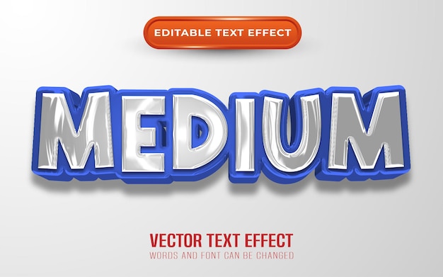 Medium text effect silver style