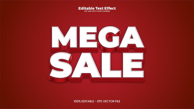 Mega Sale Editable text effect in chrome style