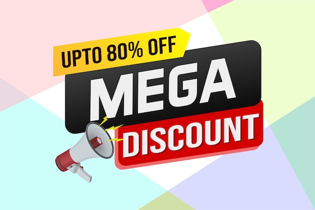 mega sale word concept vector illustration and 3d style landing page template ui web mobile app